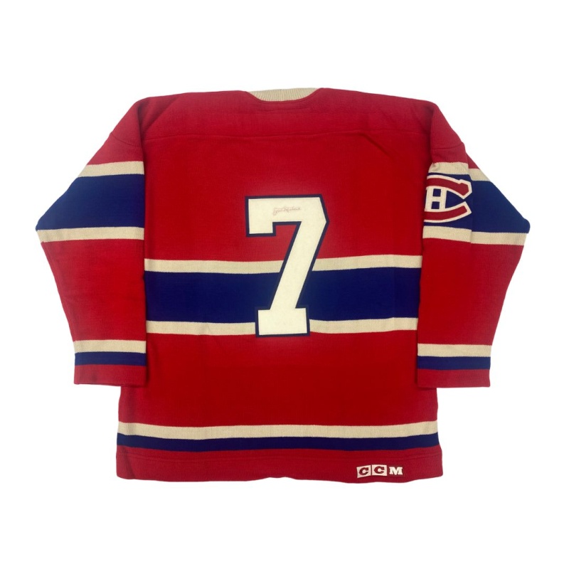 Phantom Joe Malone (deceased 1969) Signed Montreal Canadiens Vintage Wool Model Jersey