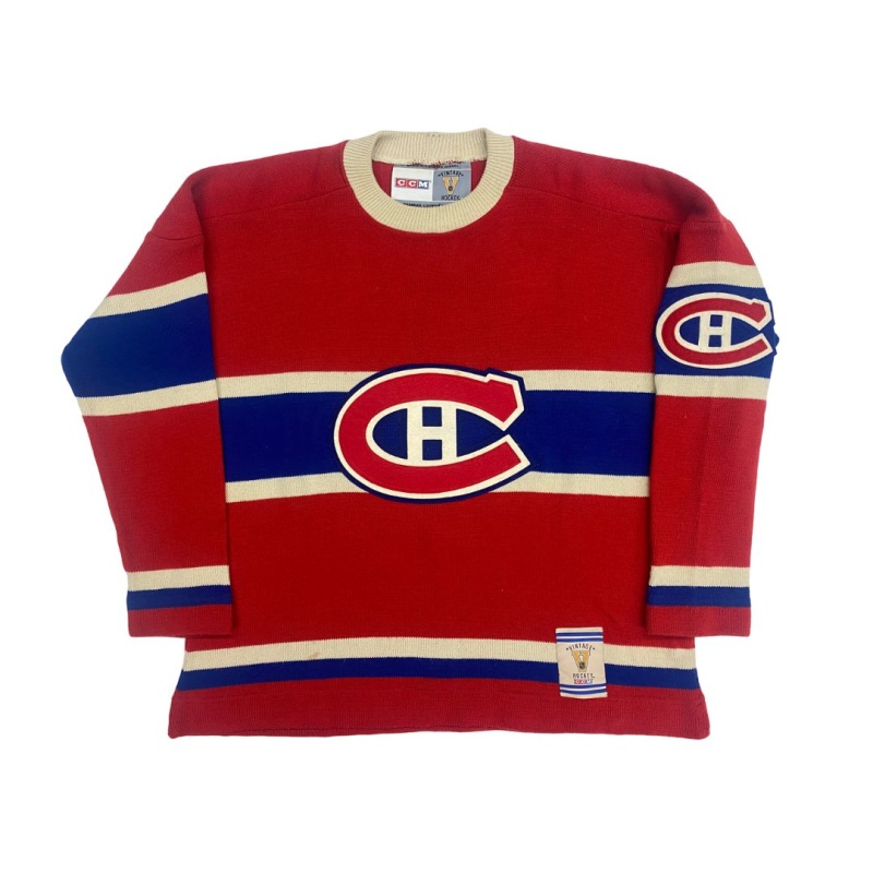 Montreal Canadiens No7 Howie Morenz Stitched Red CH CCM Throwback NHL Jersey